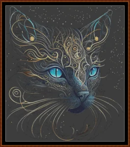 Spirit Cat top 10 cross stitch patterns of August 2025